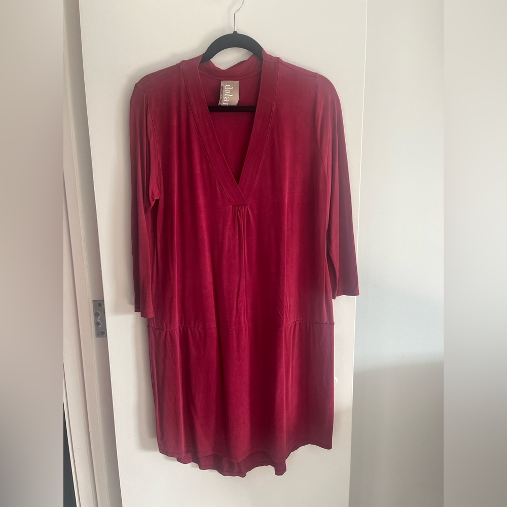 Dolan Deep Red tunic dress long sleeves